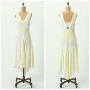 Anthropology drop waist chiffon midi dress